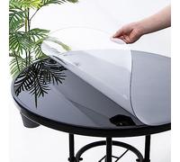 Housse de protection de table ronde, tapis de table en plastique PVC, tapis de table antidérapant imperméable, tapis d'écriture, tapis de table transparent/givré pour salle à manger, cuisine