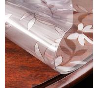 Housse de protection de table ronde transparente, nappe en vinyle imperméable de 2 mm d'épaisseur, pour jardin/salle à manger, tapis transparent, pliable, facile à nettoyer, motif cosmos fleur