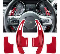 Housse de Protection de Volant étendue pour Ford Mustang 2015, 2016, 2017, 2018, 2019, 2020, 2021, Accessoires de décoration intérieure en Alliage d'aluminium (Rouge)