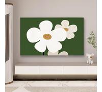 Housse de protection d'écran élastique à motif floral moderne pour téléviseurs plats ou incurvés de 32 à 80 pouces - Anti-poussière - Coupe extensible - Fleur 4 - 203,2 cm