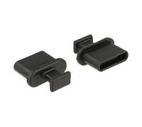 DeLock Bouchons anti-poussière USB type C Lot de 10 avec poignée noire