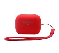 Housse de Protection des écouteurs en Silicone pour AirPods Pro 2 avec lanière Housse de Protection antiperte Étuis Portables pour AirPods Pro 2 Antichocs LED Frontale Visible (Red)