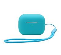 Housse de Protection des écouteurs en Silicone pour AirPods Pro 2 avec lanière Housse de Protection antiperte Étuis Portables pour AirPods Pro 2 Antichocs LED Frontale Visible (Light Blue)