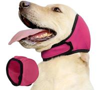 Housse de protection des oreilles pour chiens, capuche élastique résistante à l'eau, écharpe rembourrée pour les oreilles des chiens - pour douche, bain, promenades, voyages, visite chez le