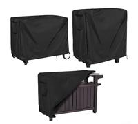 Housse de protection d'extérieur pour chariot de salle à manger mobile et table de préparation avec matériau Oxford 420D résistant aux déchirures et sangles de fermeture réglables (88,9 x 61 x 88,9 cm