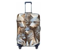 Housse de protection élastique 3D avec ceinture de loup effet pierre pour valise de voyage, housse de protection anti-rayures, Noir , M