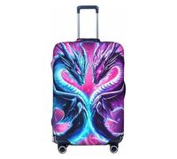 Housse de protection élastique à motif double dragon pour valise de voyage, housse de protection anti-rayures, Noir , M