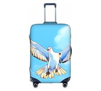 Housse de protection élastique double face avec fermeture éclair pour valise Motif mouettes en vol 45,7 à 81,3 cm, blanc, S