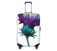 Housse de protection élastique en forme de bourgeon de chardon pour valise de 55,9 cm à 61 cm - Bleu sarcelle et violet