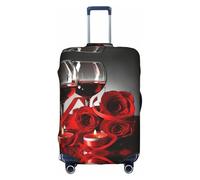 Housse de protection élastique lavable anti-rayures pour valise, rouge vin rose et bougie 45,7 à 81,3 cm, blanc, M