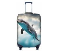 Housse de protection élastique lavable et anti-rayures Motif dauphin qui vous regarde, blanc, Medium