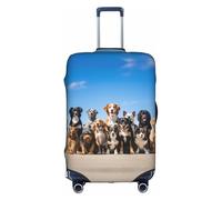 Housse de protection élastique lavable et anti-rayures pour bagage de race de chien, blanc, Large