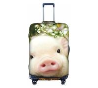 Housse de protection élastique lavable et anti-rayures pour valise, motif cochon de viol, 45,7 à 81,3 cm, blanc, L