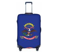 Housse de protection élastique lavable et anti-rayures pour valises Motif drapeau du Dakota du Nord 45,7 à 81,3 cm, blanc, L