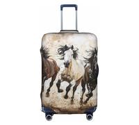 Housse de protection élastique lavable pour valise, anti-rayures, motif chevaux, blanc, X-Large