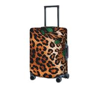Housse de protection élastique lavable pour valise, beau motif peau de léopard, 45,7 à 81,3 cm, housse de bagage de voyage portable, anti-poussière, anti-rayures, Noir , M