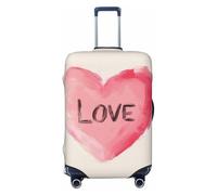 Housse de protection élastique minimaliste en forme de cœur rose avec inscription « Love » - Résistante à la poussière et aux rayures - Pour valises de 55,9 à 61 cm