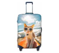 Housse de protection élastique pour bagage Motif chat surfant 45,7 à 81,3 cm, Noir/blanc, X-Large