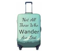 Housse de protection élastique pour bagages de 45,7 à 81,3 cm avec inscription « Not All Those Who Wander Are Lost1 », Noir/blanc, Small