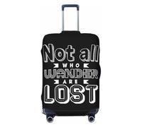 Housse de protection élastique pour bagages de 45,7 à 81,3 cm avec inscription « Not All Who Wander Are Lost », Noir/blanc, X-Large