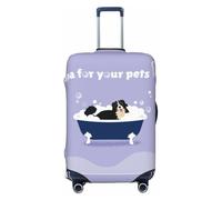 Housse de protection élastique pour bagages de 45,7 à 81,3 cm - Bouvier bernois assis dans le bain, Noir/blanc, Large