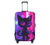 Housse de protection élastique pour bagages de voyage avec motif chat fluo 45,7 à 81,3 cm, Noir/blanc, Small