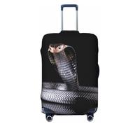 Housse de protection élastique pour bagages de voyage Motif serpent Cobra Noir 45,7 à 81,3 cm, Noir/blanc, Medium