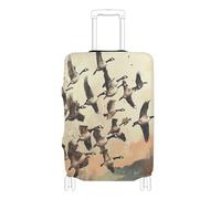 Housse de protection élastique pour bagages de voyage résistante aux rayures pour valise de 45,7 à 81,3 cm, Wild Geese Brown Sky, M 22-24 in