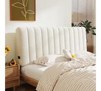 Housse de protection élastique pour tête de lit avec coussin de dossier matelassé pour lit et lecture confortable
