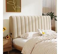 Housse de protection élastique pour tête de lit avec coussin de dossier matelassé pour lit et lecture confortable