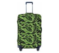 Housse de protection élastique pour valise, anti-poussière, anti-rayures, motif tigre à rayures vertes et noires, pour valises de 55,9 à 61 cm