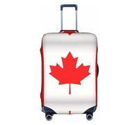 Housse de protection élastique pour valise, bagage - Lavable et anti-rayures - Imprimé drapeau canadien, blanc, Small