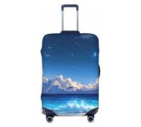 Housse de protection élastique pour valise de voyage avec vue sur l'océan et nuit étoilée 45,7 à 81,3 cm, Noir/blanc, X-Large
