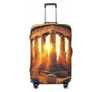 Housse de protection élastique pour valise de voyage Motif architecture grecque antique Coucher de soleil Anti-rayures, Noir , XL