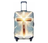 Housse de protection élastique pour valise de voyage Motif La Croix Glorieuse et le Livre sacré Anti-rayures, Noir , L