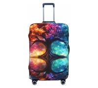 Housse de protection élastique pour valise, motif arbre de vie cosmique dans l'espace, Noir , S
