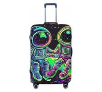 Housse de protection élastique pour valise, motif astronautes et extraterrestres, motif lune et planètes, anti-rayures, Noir , S