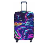 Housse de protection élastique pour valise, motif astronautes et extraterrestres, motif pizza, anti-rayures, Noir , L