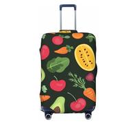 Housse de protection élastique pour valise, motif cerises, avocats, carottes, anti-rayures, Noir , M