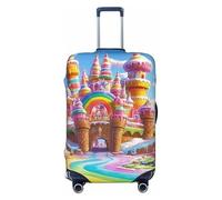 Housse de protection élastique pour valise, motif château de sucettes et crème glacée, drapeau arc-en-ciel, anti-rayures, Noir , XL