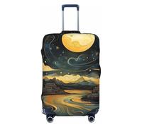 Housse de protection élastique pour valise, motif ciel étoilé et montagne au clair de lune, anti-rayures, Noir , XL