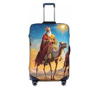 Housse de protection élastique pour valise, motif crèche, étoile et trois rois, Noir , M