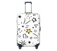 Housse de protection élastique pour valise, motif cœur, étoiles, anti-rayures et anti-poussière pour bagages de 55,9 à 61 cm, multicolore, S