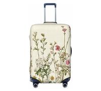 Housse de protection élastique pour valise, motif herbes et fleurs sauvages, anti-rayures, Noir , XL