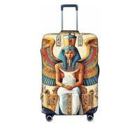 Housse de protection élastique pour valise, motif hiéroglyphes sacrés de l'Égypte antique, anti-rayures, Noir , L