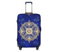 Housse de protection élastique pour valise, motif mandala bleu, doré, anti-rayures, extensible, lavable et anti-poussière, convient pour les valises de voyage, multicolore, 25"-28" Luggage
