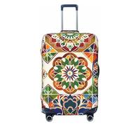 Housse de protection élastique pour valise, motif mandala, coloré, anti-rayures, extensible, lavable et anti-poussière, convient pour les valises de voyage, multicolore, 18"-21" Luggage