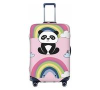 Housse de protection élastique pour valise, motif nuage et panda, motif arc-en-ciel blanc, anti-rayures, Noir , S