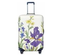 Housse de protection élastique pour valise, motif orchidées et fleurs sauvages, anti-rayures, Noir , L