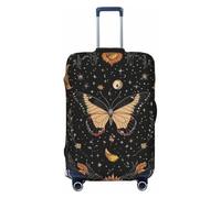 Housse de protection élastique pour valise, motif papillon, phases de lune, anti-rayures, Noir , L